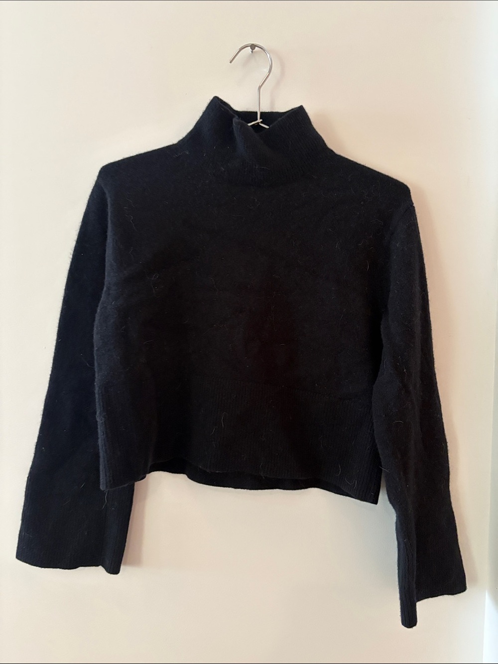 Classic Black Turtleneck Cropped Sweater
